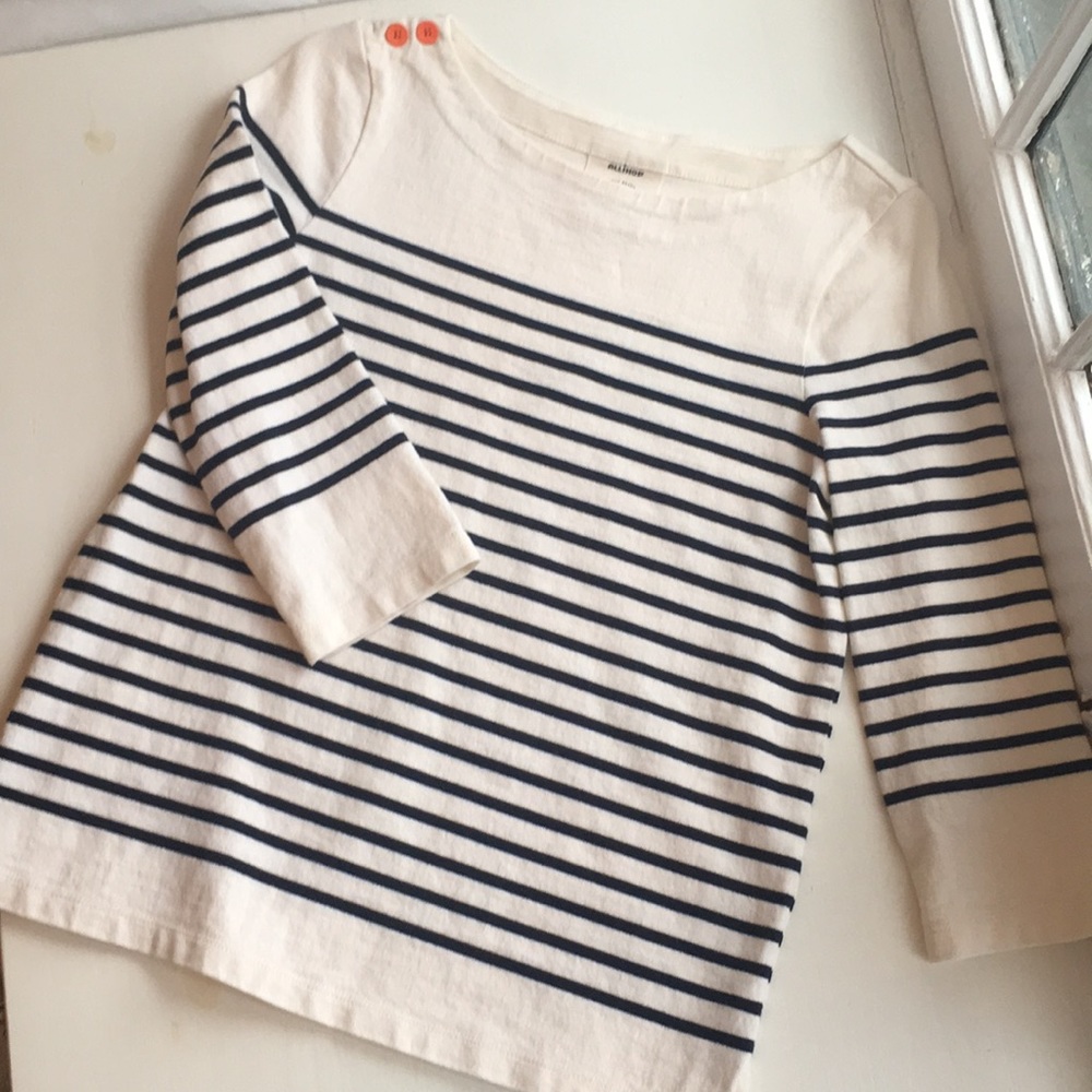 Anthropologie Navy & White Striped top